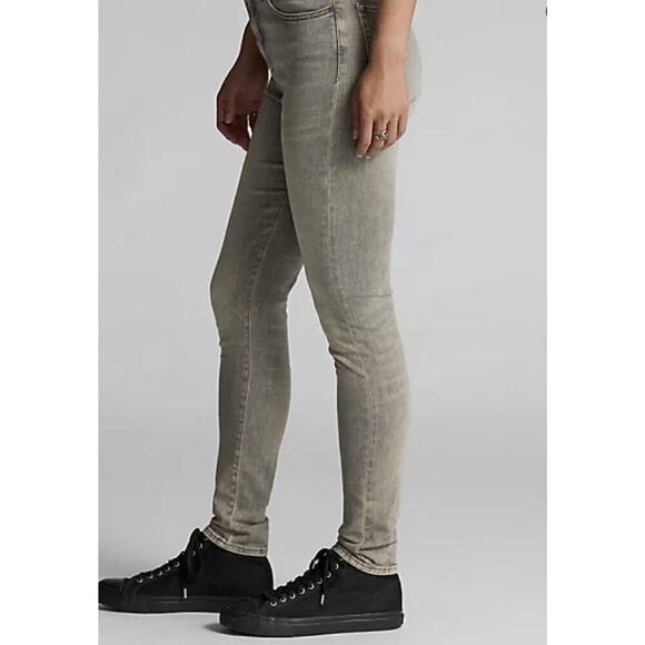 Ralph Lauren Double RL RRL Stretch High Skinny Distressed Grey Jeans 30 Denim - Picture 3 of 16